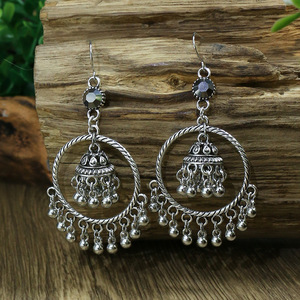 Tibetan Silver Vintage Drop <b>Earrings</b> With <b>Tassel</b> Beads For Women Party Jewelry Fashion Dangle <b>Earrings</b> - Product Image 4