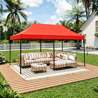 Gazebo de Jardín para Exteriores de 10x20 pies (3x6 m), Impermeable, de PVC de una Sola Capa, Móvil, para Patio Trasero, Terraza, Villa o Pabellón
