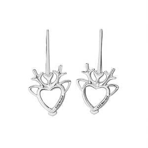 E4331 Orecchini pendenti a forma di cuore in oro bianco con gioielli religiosi da donna, regalo di moda - Product Image 1