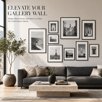 Ensemble de cadres photo en bois massif à grain naturel, bord biseauté, avec verre véritable, pour la décoration intérieure, fabrication OEM sur mesure, fourni par l'usine