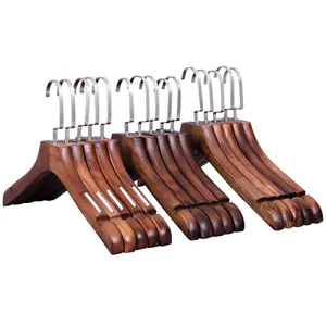 Men and women anti-skid strip Retro Wooden Clothes Hanger