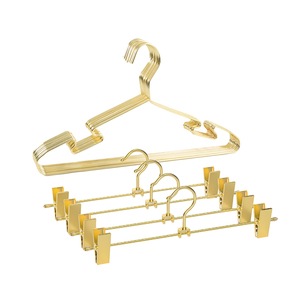 Bán Sỉ Giá Treo Quần Bằng Kim Loại Bộ Móc Treo Kim Loại Màu Vàng Kim - Product Image 1