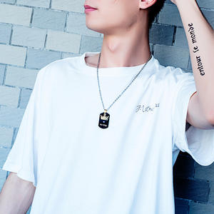 2 Pcs/Set Collier Meilleur Ami Pendentif Couronne Acier Titane Unisexe Graver <span class=keywords><strong>Sa</strong></span> Reine Son Roi Couple Collier Cadeau Bijoux - Product Image 6