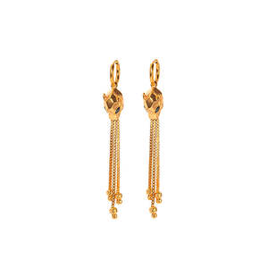 SmileJoyas PBBA-880 Women's Tassel Drop Earrings 316L Stainless Steel <b>Gold</b> Plated Sustainable Resistant Trendy <b>Party</b> Accessory - Product Image 1