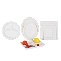 6/8/10 pouces vaisselle jetable canne à sucre bagasse pâte papier fête assiette carrée compostable 100% assiettes biodégradables