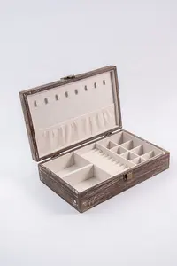 Kotak perhiasan kerajinan kayu mewah dengan kunci logam organizer desktop kayu kotak perjalanan perhiasan khusus untuk hadiah anak perempuan