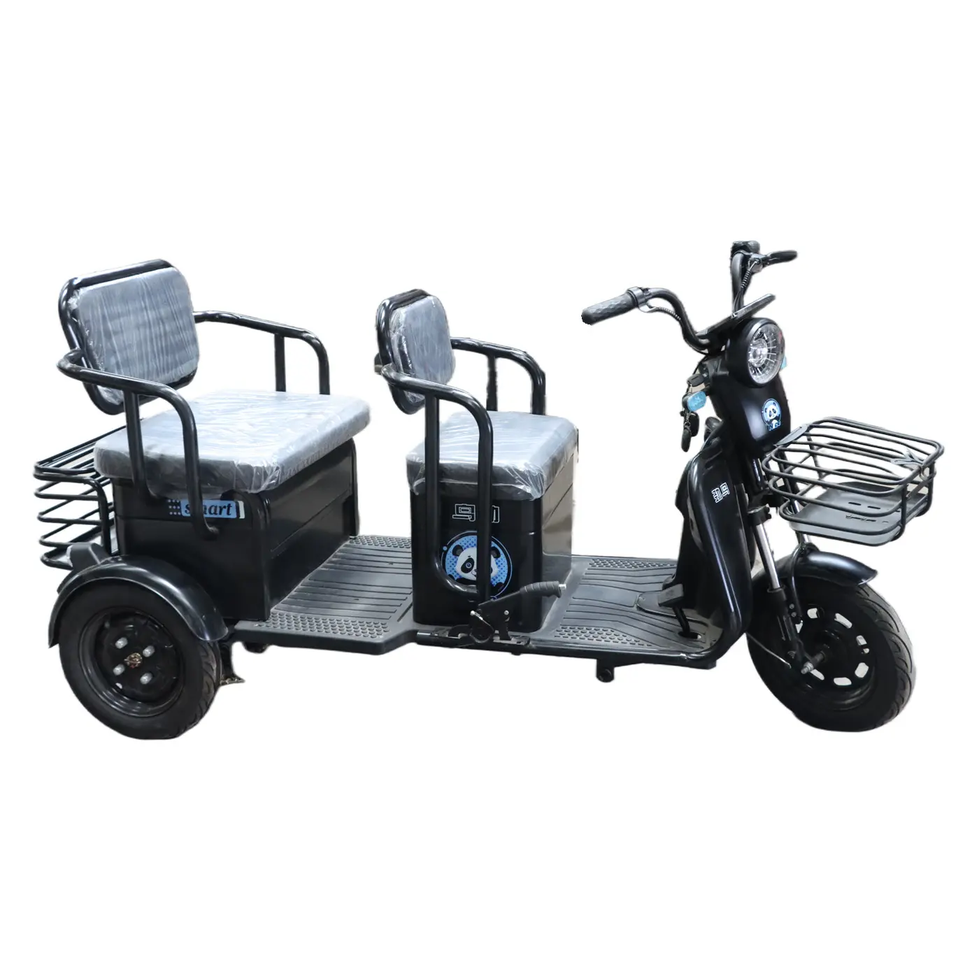 Triciclo eléctrico de doble uso con batería de transporte doméstico, mini coche pequeño para personas mayores con discapacidad, doble ocio