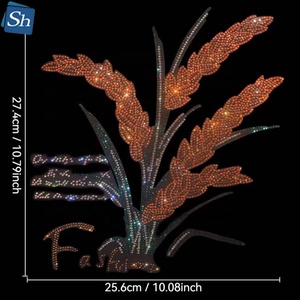 Motif Premium Grand Fleur de Pissenlit en Strass, Transfert de Cristal Thermocollant Coloré pour Sweat à Capuche, Appliques Florales Élégantes et Scintillantes - Product Image 3