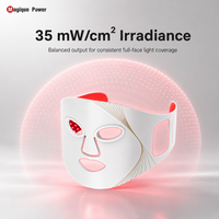 Máscara Facial de Terapia de Luz LED de 7 Colores Magique Power Professional, Máscara Facial de Silicona con Luz Roja