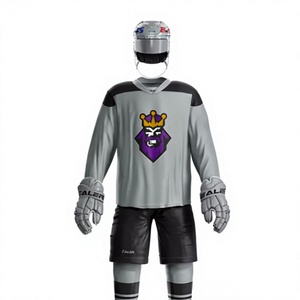 Camiseta de Hockey sobre Hielo Kings para Hombre, Manga Larga, Cuello en V Sublimado, Poliéster que Absorbe la Humedad, Ropa de Invierno, Corte Regular para Adultos - Product Image 1