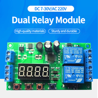 Module de relais temporisé à double canal 220V pour carte de circuit imprimé Interrupteur Déclencheur de contrôle de temporisation Déclenchement Cycle d'impulsion pour relais