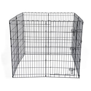 Vietnam fabrika evcil hayvan kafesi ağır büyük yüksek kalite siyah Metal Kennels tepsi katlanabilir köpek çit kafes evcil hayvan oyun parkı - Product Image 2