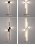 Lámpara de pared LED minimalista para sala de estar, luz de pared para dormitorio junto a la cama, tira de luz artística para pared de fondo.
