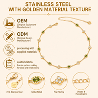 Collier pour femme en acier inoxydable plaqué or 18K PVD, avec pierre en zirconium colorée tendance, résistant à l'eau, motif trèfle à quatre feuilles et diamant.