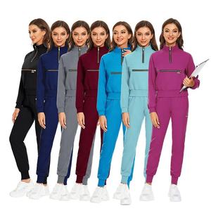 2023 Maßgeschneiderte Neue Arzt- und Krankenschwester-Krankenhausuniform Damen Jogger-Set Spandex Atmungsaktive Medizinische Arbeitskleidung für Frauen - Product Image 4