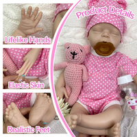 Poupées reborn en silicone souple de 18 pouces, réalistes et mignonnes, avec ensemble de vêtements, pour filles et garçons