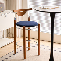 Chaise de bar en PP de style nordique, design moderne et minimaliste, avec dossier simple, pour la maison, le salon, la table d'îlot, la salle à manger
