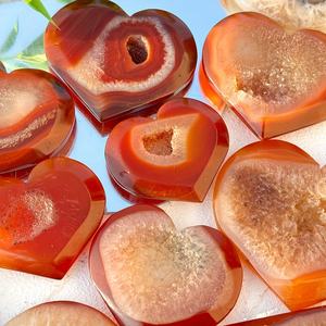 หินคาร์เนเลียนดรูซี่คริสตัลทรงหัวใจคุณภาพสูงเป็นมิตรกับสิ่งแวดล้อมสำหรับตกแต่งบ้านและบำบัดรักษา - Product Image 6