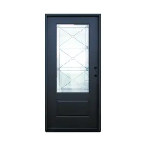 Portas pre-penduradas interiores da porta exterior da fibra de vidro da parte alta para casas com quadro do pvc