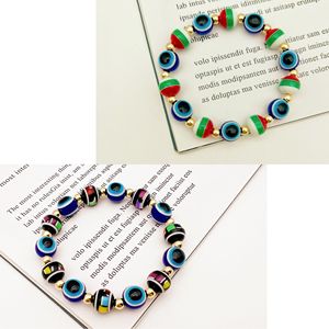 Bracelet élastique coloré de Noël, motif œil porte-bonheur et main de Fatma, bijoux religieux perlés, cadeau unisexe, styles 1 2 3 4 5 8 - Product Image 3