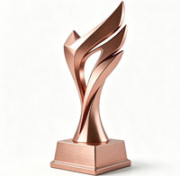 Trophée personnalisé en alliage de zinc avec logo gravé, or, argent, or rose, récompense en métal pour entreprise, sport, compétition scolaire, souvenir, décoration