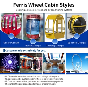 <span class=keywords><strong>Grande</strong></span> <span class=keywords><strong>Roue</strong></span> de Fête Foraine Géante de 30m, 42m, 50m, 65m, 88m pour l'Extérieur, Attraction Panoramique - Product Image 5