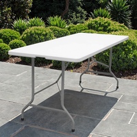 Table à manger rectangulaire moderne en plastique HDPE de 180 cm, pliable, légère, pour hôpital, hôtel, villa, cuisine, entrée - En solde