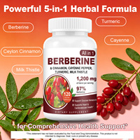 OEM ODM Capsules de berbérine complexe 5-en-1 à base de plantes naturelles quotidiennes avec cannelle de Ceylan et chardon-Marie, favorisent la perte de poids et le métabolisme