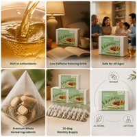 Thé Blanc Vieilli de Qualité Supérieure, Direct Usine, Faible MOQ, avec Guimauve et Reishi, 30 Sachets, Thé Bien-être Naturel pour Consommation Quotidienne, OEM Marque Privée