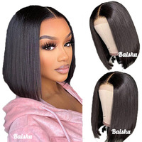 Perruques Courtes Bob 13*4 à Raie Latérale en Cheveux Humains 100% Naturels, Dentelle HD, Styles Brésiliens et Vietnamiens, Perruque Sans Colle, Vente en Gros