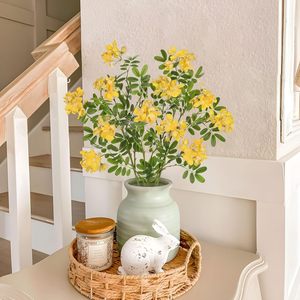 Flores Artificiales de Color Amarillo, Hojas de Flor de Osmanthus, Planta para Decoración del Hogar, Fiestas y Bodas - Product Image 6