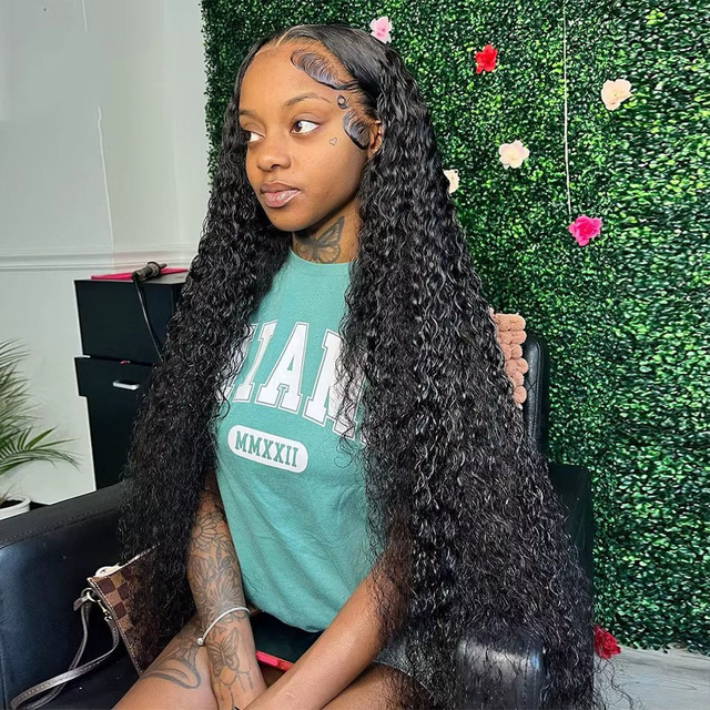 30 40 Inch 13x4 13x6 Hd Transparent Lace Front Wigs Deep Wave Lace Frontal Wig Water Wave Curly Human Hair Pre Plucked Lace Wigs