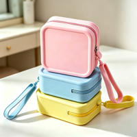 Organisateur de maquillage personnalisé en silicone Geedyn, étanche, antichoc, anti-poussière, durable, étui à bijoux, pochette à fermeture éclair mignonne et tendance