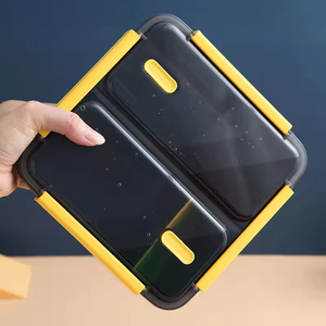 Leakproof Insulated Plastic 3 Compartment Reusable Heatable Food <b>Storage</b> Container Portable Lunch Box Lock Lids Newborn - Product Image 3