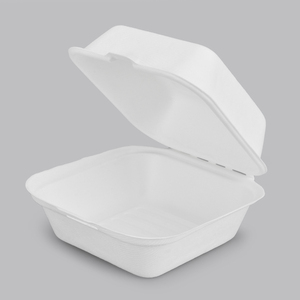 2025 Bán Buôn Bã Mía Phân Hủy Sinh Học Thực Phẩm Container Mía Bánh Hamburger Hộp 6 Inch Tất Cả Các Kích Thước Vỏ Sò Hộp Giấy Bao Bì - Product Image 2