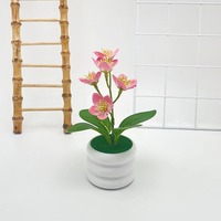 5 kleine Jasmin Bonsai Simulation Blume Topf Ornament für Home Courtyard Wohnzimmer Desktop-Dekoration für Thanksgiving
