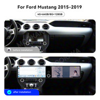 Écran ZWNAV 12,3+12,3 pouces pour Ford Mustang 2015-2019, lecteur multimédia Android 15 pour voiture, GPS, radio, audio, autoradio, unité principale