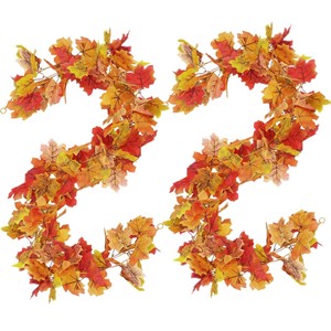 Guirlande de feuilles d'érable artificielles « Écoutez le printemps », 175 cm, fleurs en soie, décoration d'automne pour fenêtre et intérieur - Product Image 5