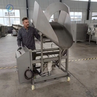 Chariot élévateur vertical Henger en acier inoxydable SUS304 pour bacs à viande, machine de levage multi-tension pour la transformation alimentaire