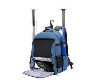 Bolsa de béisbol/softbol BSCI de fábrica con múltiples bolsillos esenciales, espacio separado para zapatos y capacidad para 4 bates, para adolescentes. - Product Image 2