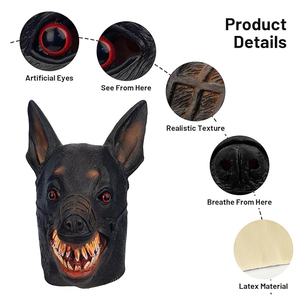 Máscara de Cabeza de Perro Zombi Aterrador al por Mayor, Accesorios de Disfraz de Terror, Cabeza de Animal Realista, Máscaras de Fiesta de Disfraces de Halloween - Product Image 3