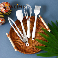 Spatule en silicone, kit de 4 ustensiles de pâtisserie antiadhésifs, sans BPA, résistant au four, passe au lave-vaisselle