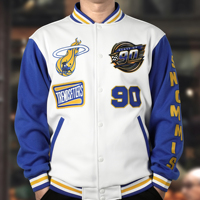 Veste universitaire en toile personnalisable OEM pour hommes, manches longues, broderie Streetwear disponible, logo varié grande taille
