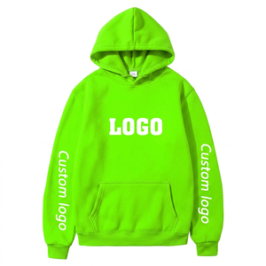 Sweat à capuche personnalisé pour homme avec poche kangourou, broderie et motif à carreaux, tissu polaire 360g, décontracté pour l'hiver - Product Image 4