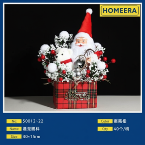 Ingrosso scatola da 40 pezzi 30x15cm tessuto plastica decorazioni natalizie cotone perla 30x15cm tessuto decorazione plastica ghirlanda - Product Image 1