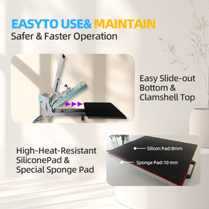 Presse à chaud industrielle 16x20 pouces pour t-shirts, ouverture automatique, magnétique, haute pression, transfert de vêtements par sublimation - Product Image 4