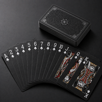 Kartu Poker Tahan Air Kustom, Hitam Matte, Plastik, Permukaan Tahan Lama, dan Cetak Personal