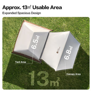 Mobi Garden Holiday Mountain House 5.9 Lite Tente de camping automatique 2 en 1 avec auvent occultant, installation rapide, abri extérieur - Product Image 4