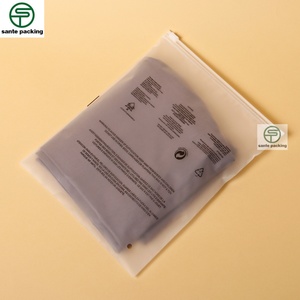 Custom Frosted Gravure Printed Reclosable CPE Zip Lock Bags for Hoodies Sweatshirts Shoes & Socks Packaging (Recyclable) - Product Image 3