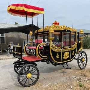 Calèche royale élégante à toit fermé avec pare-soleil pour exposition en milieu touristique, cérémonie de mariage romantique et activités en parc - Product Image 3